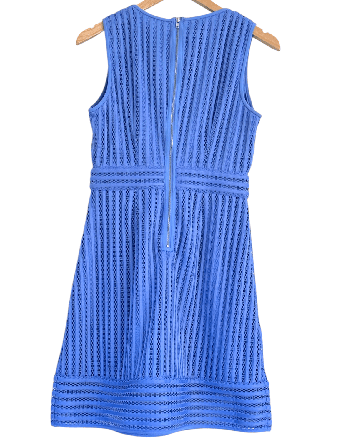 Bright Winter J.REW chalcedony blue v-neck sleeveless skater dress