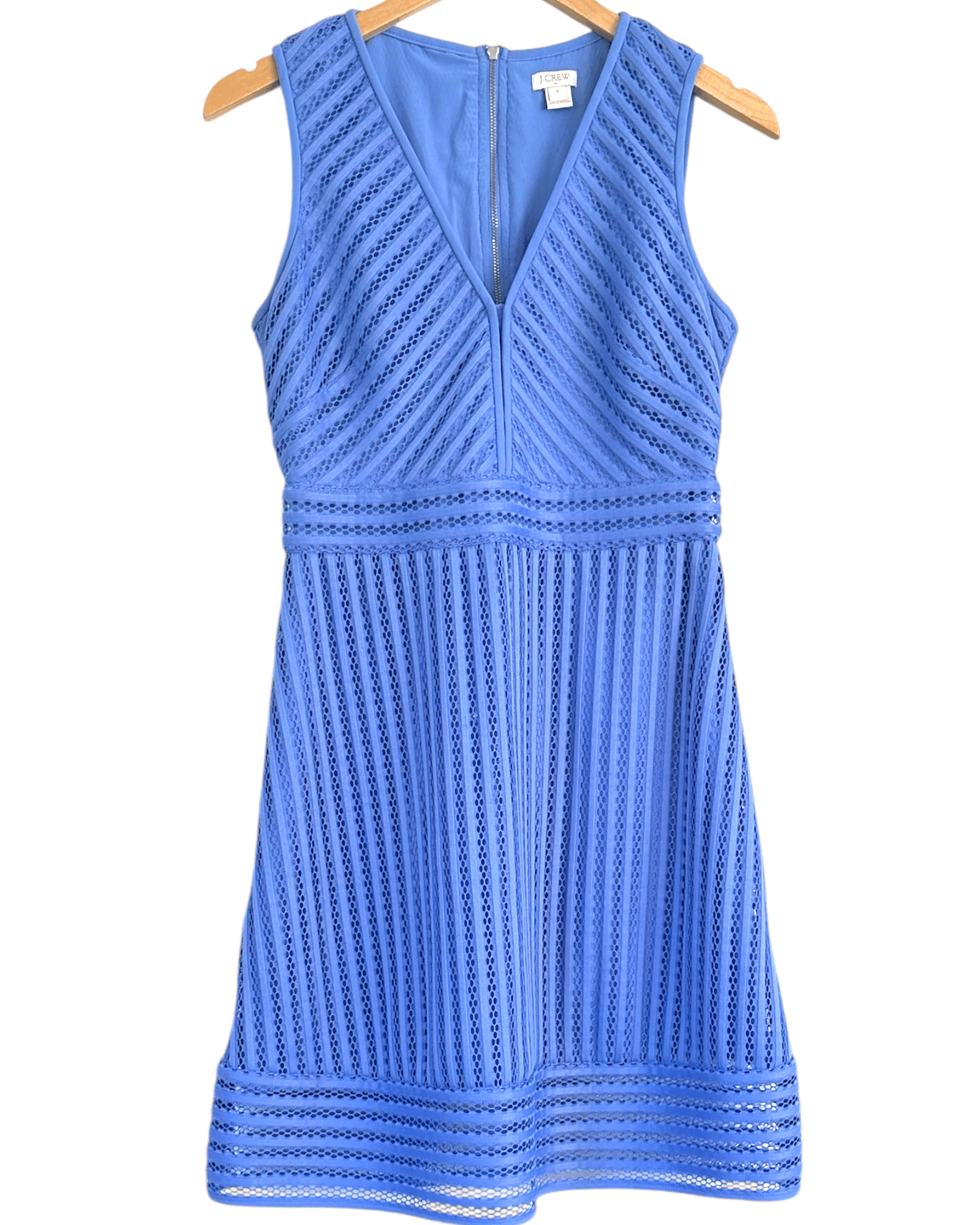 Bright Winter J.CREW chalcedony blue v-neck sleeveless skater dress