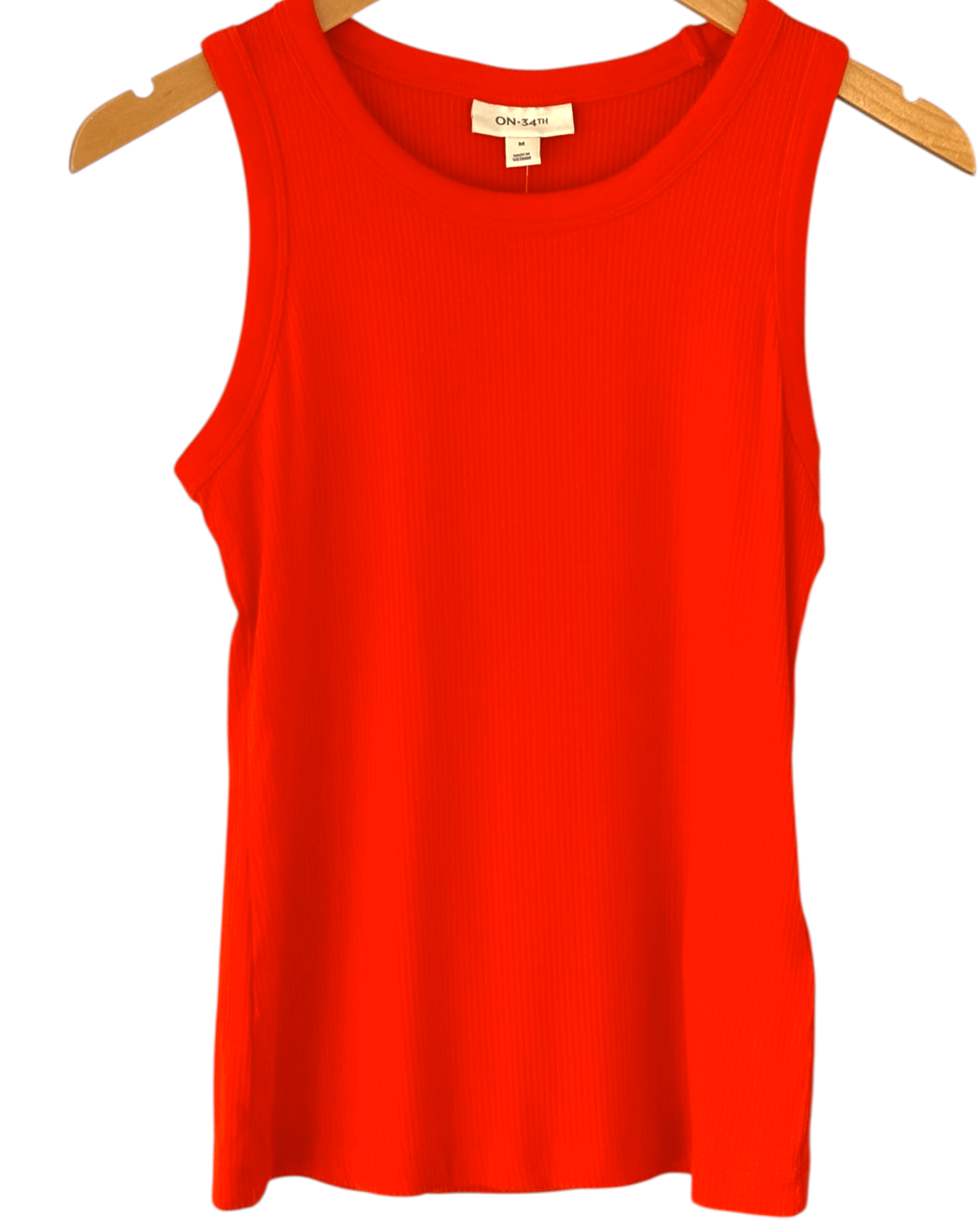 Bright Winter ON 34TH coquelicot orange ribbed tank top