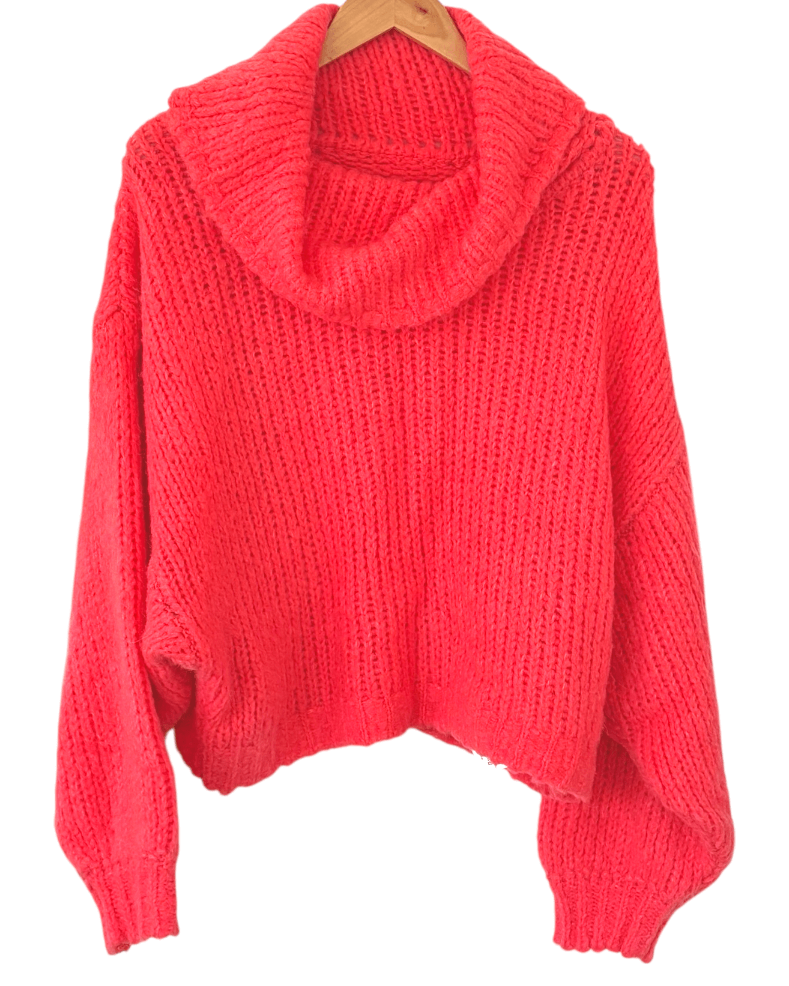 Bright Winter PILCRO for ANTHROPOLOGIE jupiter glow orange cowlneck alpaca sweater