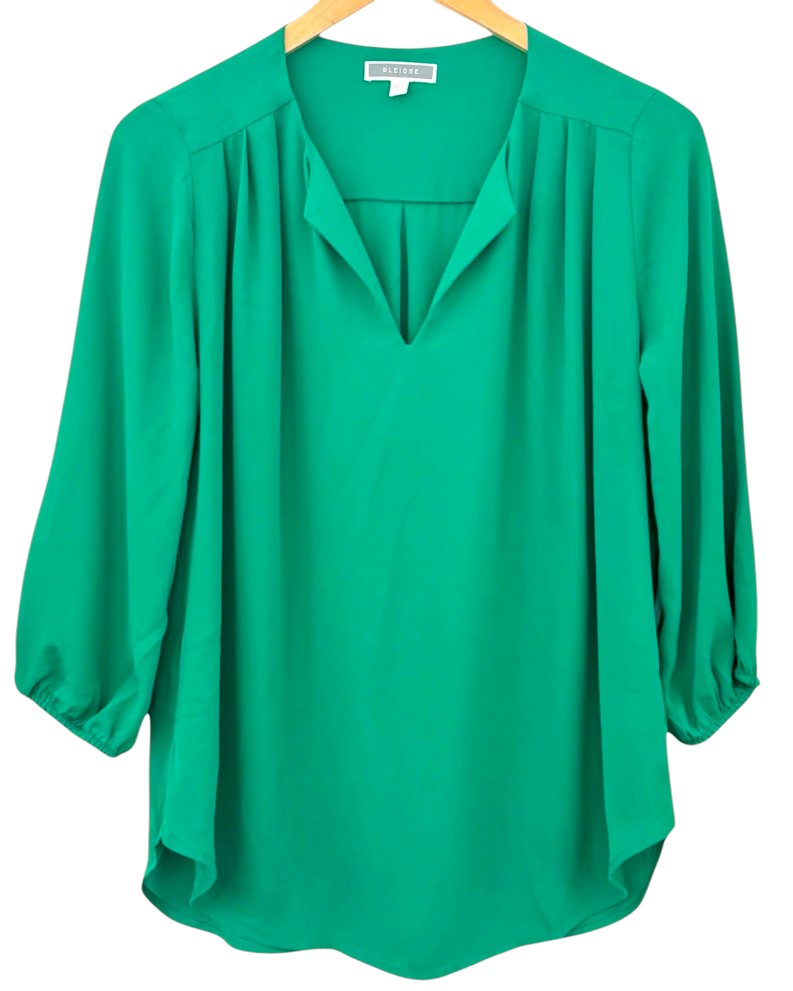 Bright Winter PLEIONE aurora split neck blouse