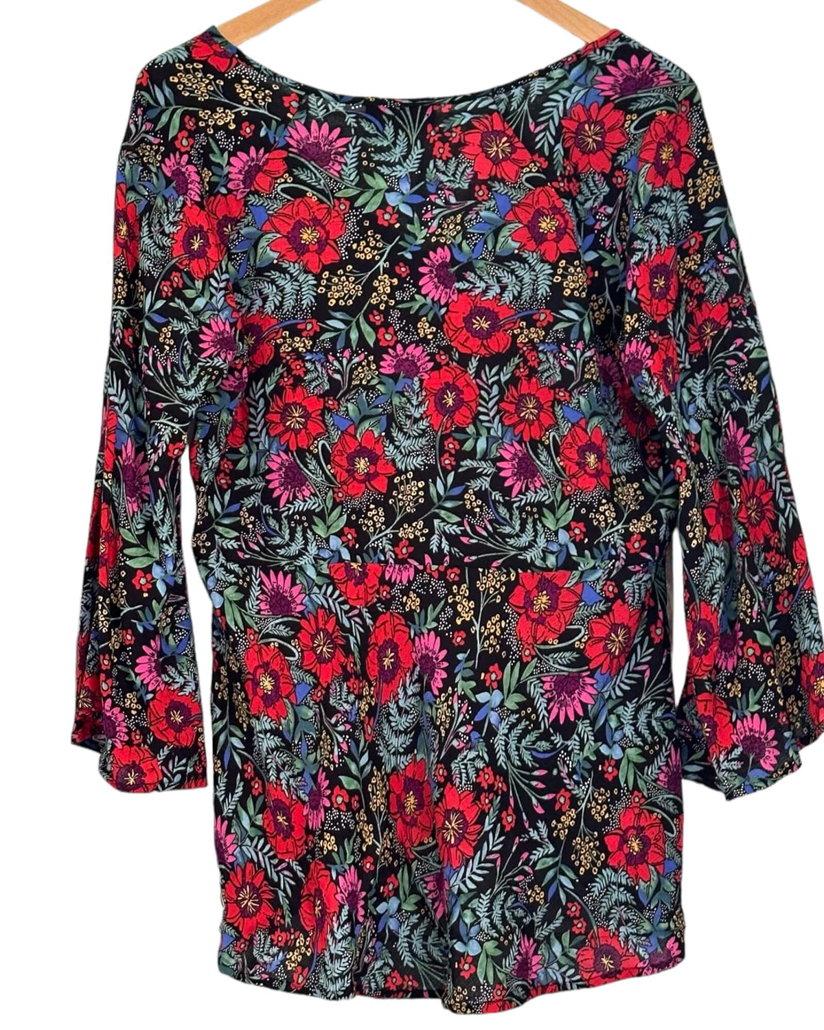 Bright Winter RACHEL ZOE floral print v-neck swing blouse