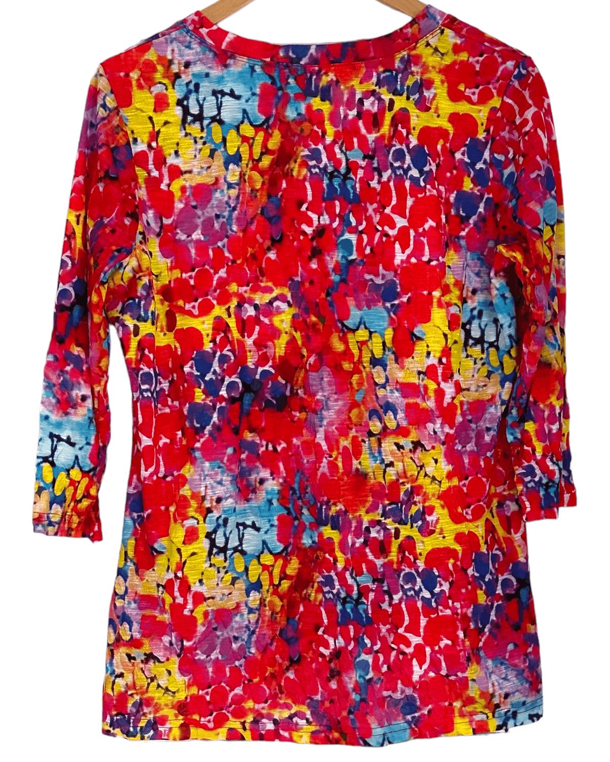 Bright Winter TANGO MANGO watercolor print v-neck tunic top