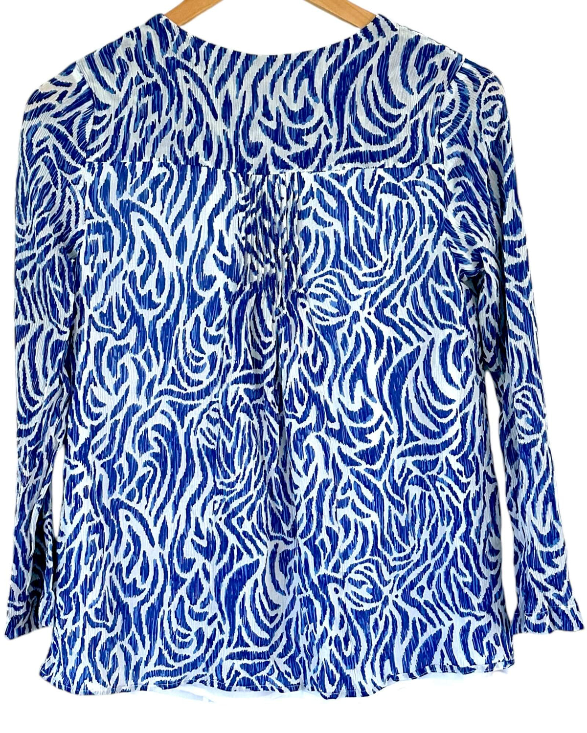 Bright Winter VINEYARD VINES zebra print silk pintuck blouse