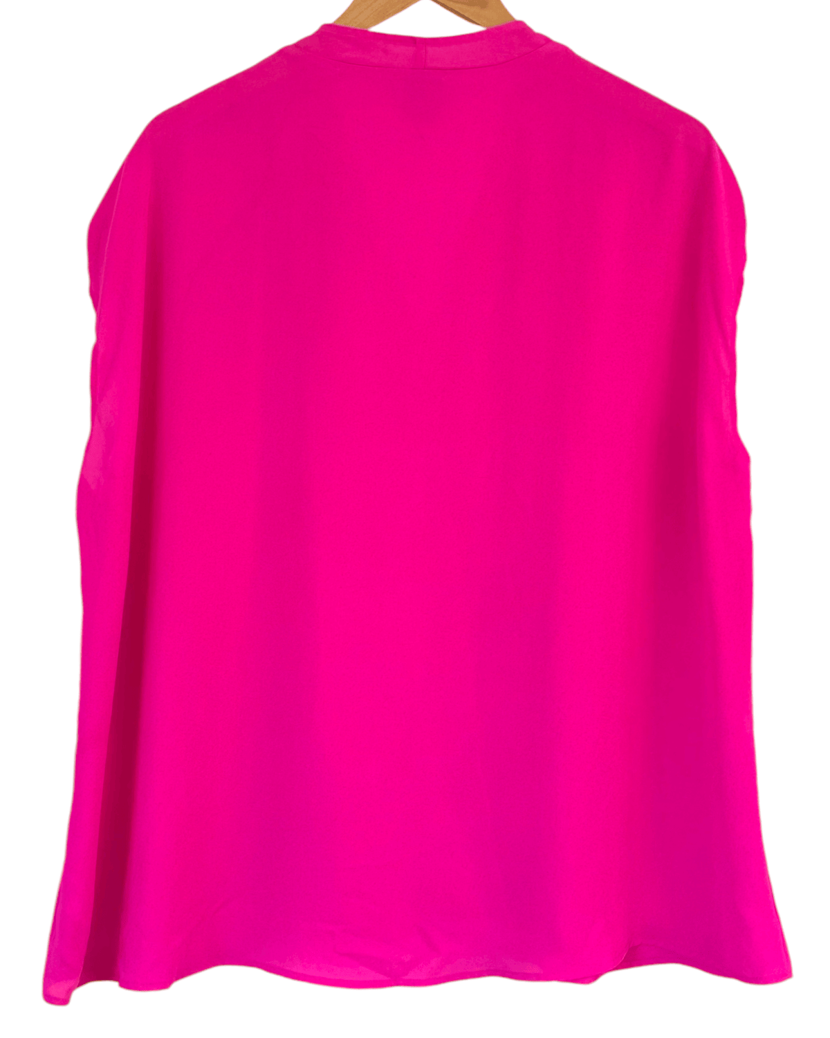 Bright Winter WORTHINGTON shocking pink faux-wrap sleeveless blouse
