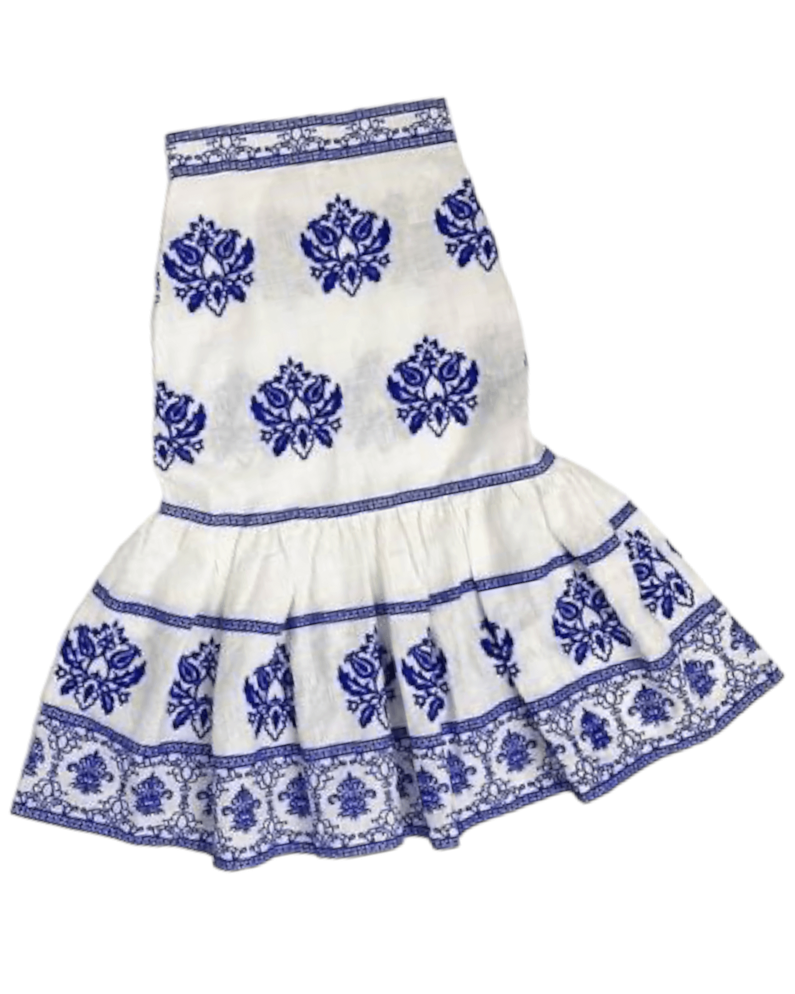 Embroidered sales linen skirt