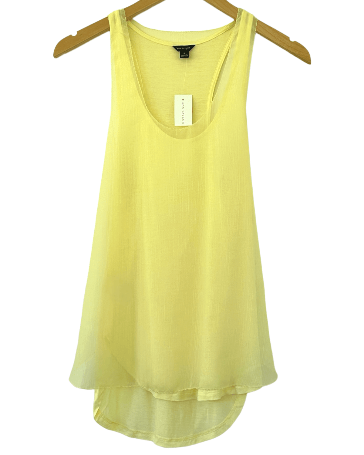 Cool Summer ANN TAYLOR buttercup yellow twist back sleeveless top