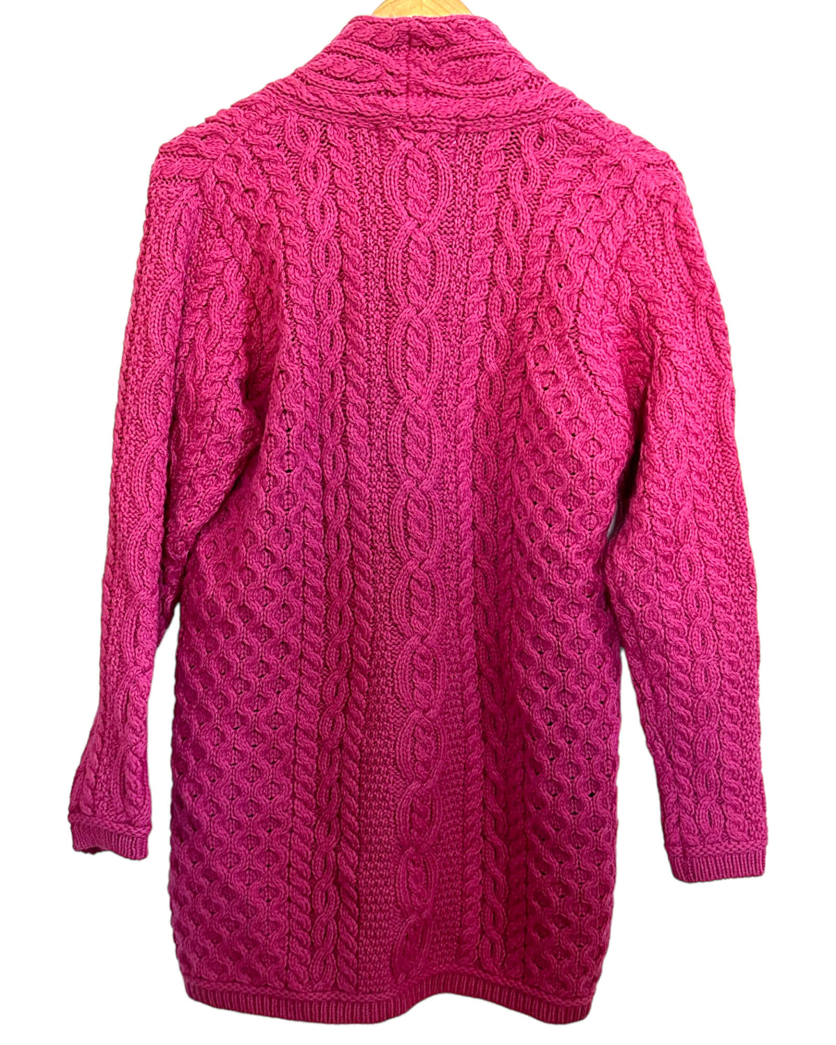 Cool Summer ARAN CRAFTS cable knit pink sweater jacket