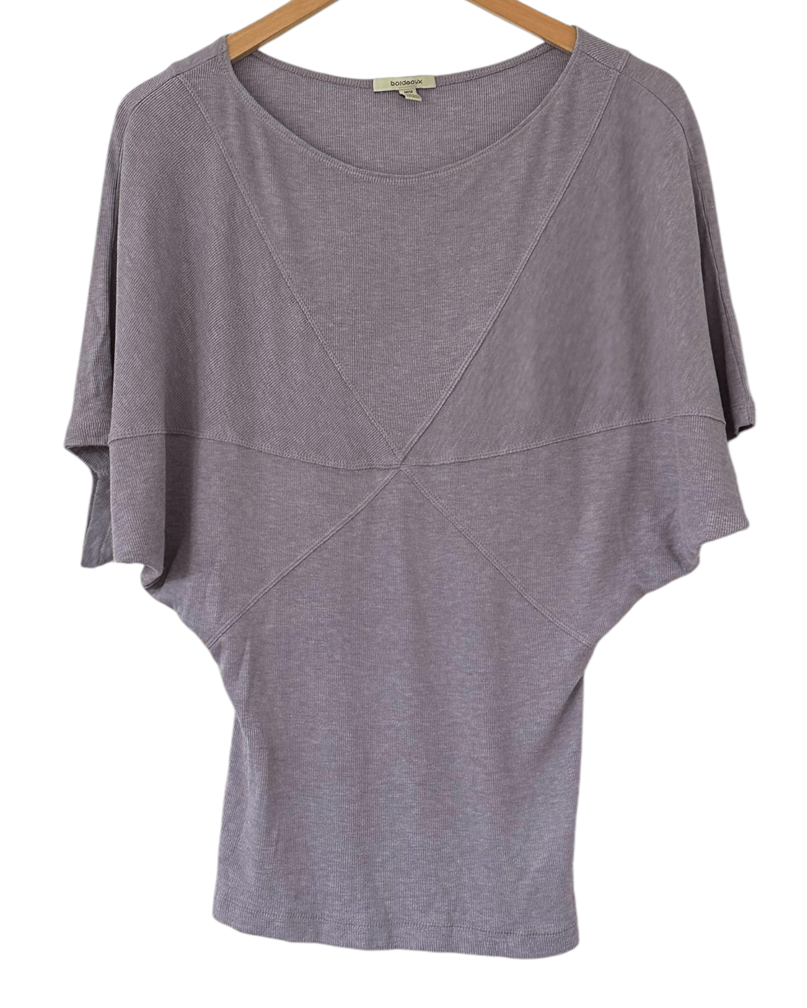 Cool Summer BORDEAUX ANTHROPOLOGIE haze gray star stitch boatneck tee