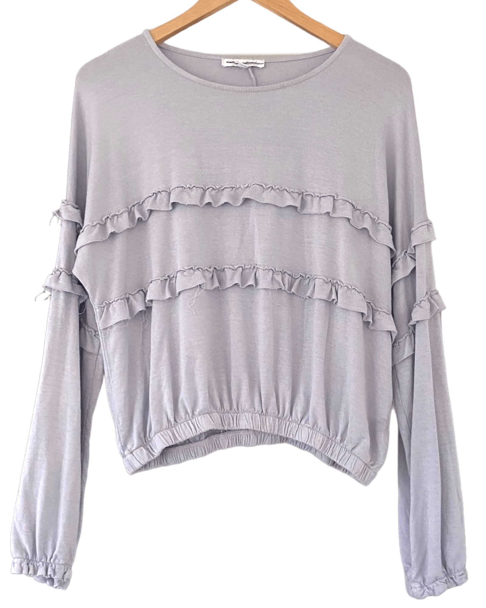 Cool Summer DON'T ASK WHY ANTHROPOLOGIE iris ruffle knit top