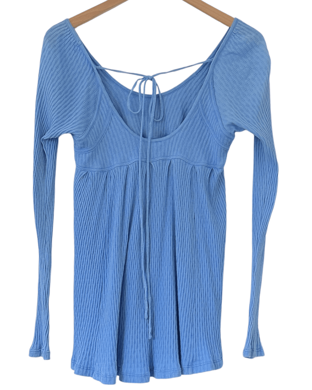 Cool Summer FREE PEOPLE cornflower backless ribbed top