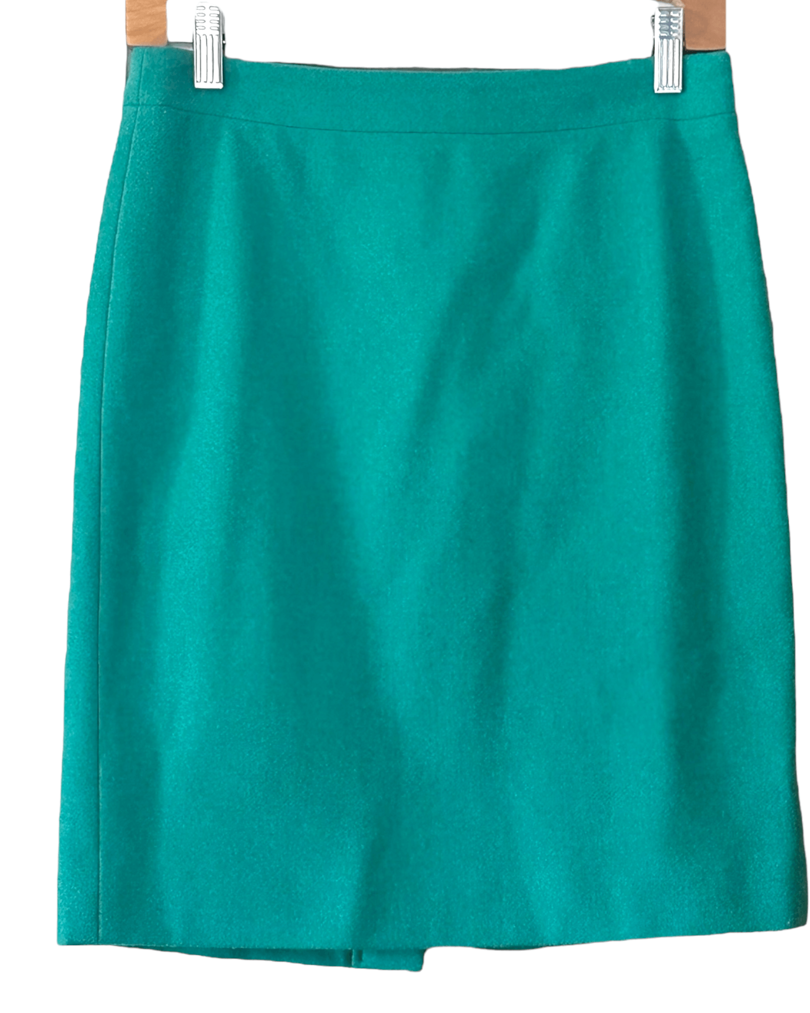 Cool Summer J.CREW aquarius green wool pencil midi skirt 