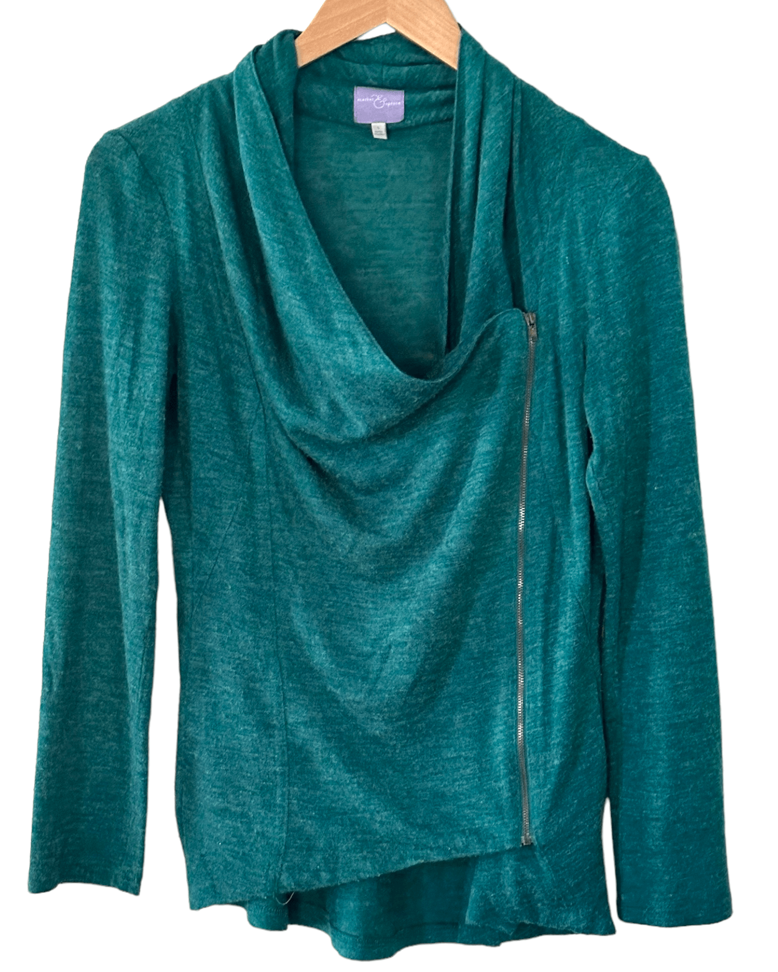 Cool Summer MARKET AND SPRUCE lotus green marle zip up sweater jacket