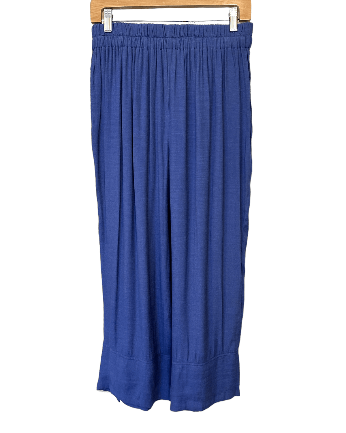 Cool Summer PICADILLY CANADA jewel blue button cuff flowy wide leg pants