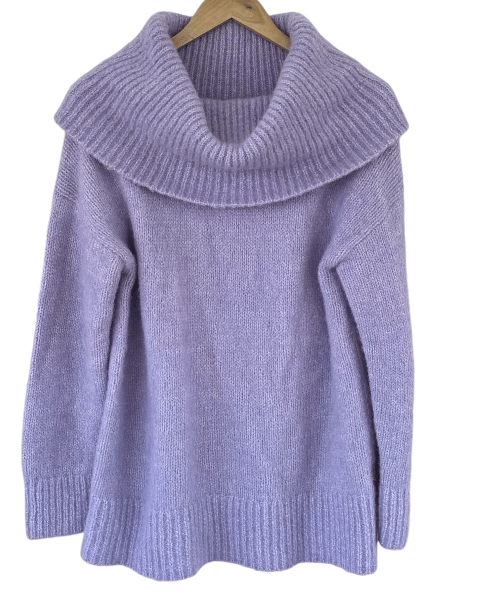 Cool Winter BANANA REPUBLIC chilled violet oversized cowl-neck wool sweater