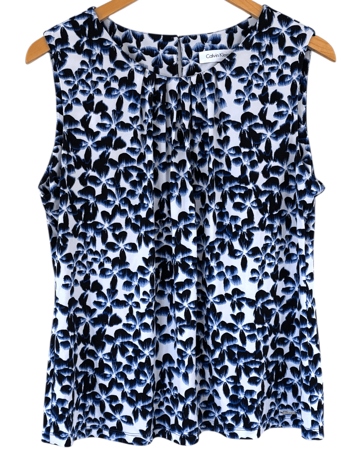 Cool Winter CALVIN KLEIN floral print pleated blouse