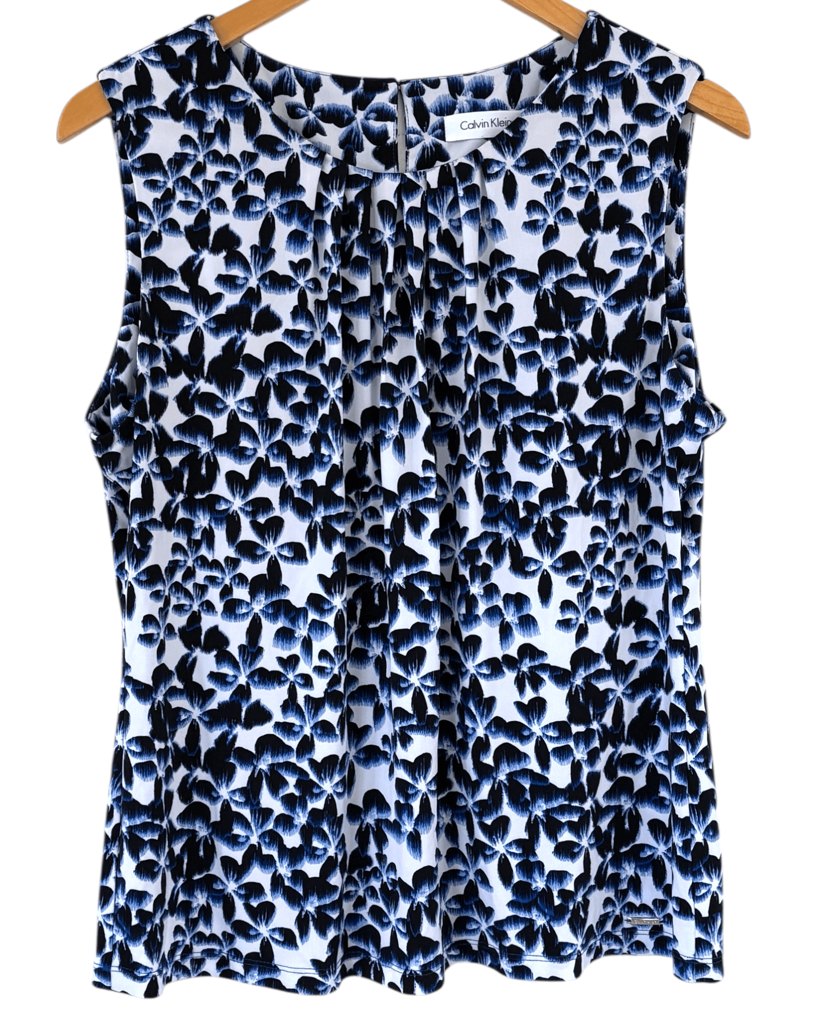 Cool Winter CALVIN KLEIN floral print pleated blouse