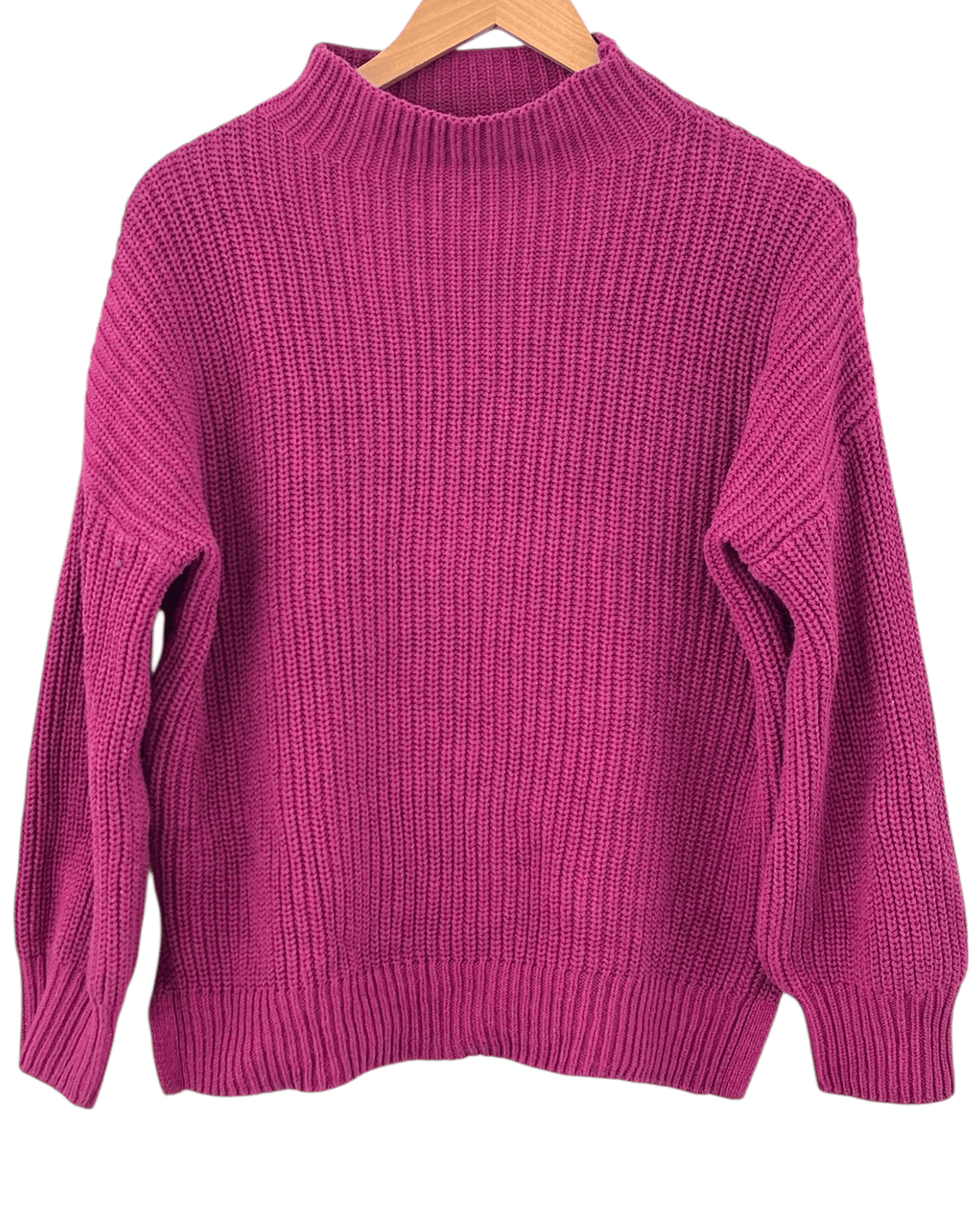 Cool Winter CUPCAKES AND CASHMERE wildberry mock neck ribbed knit sweater