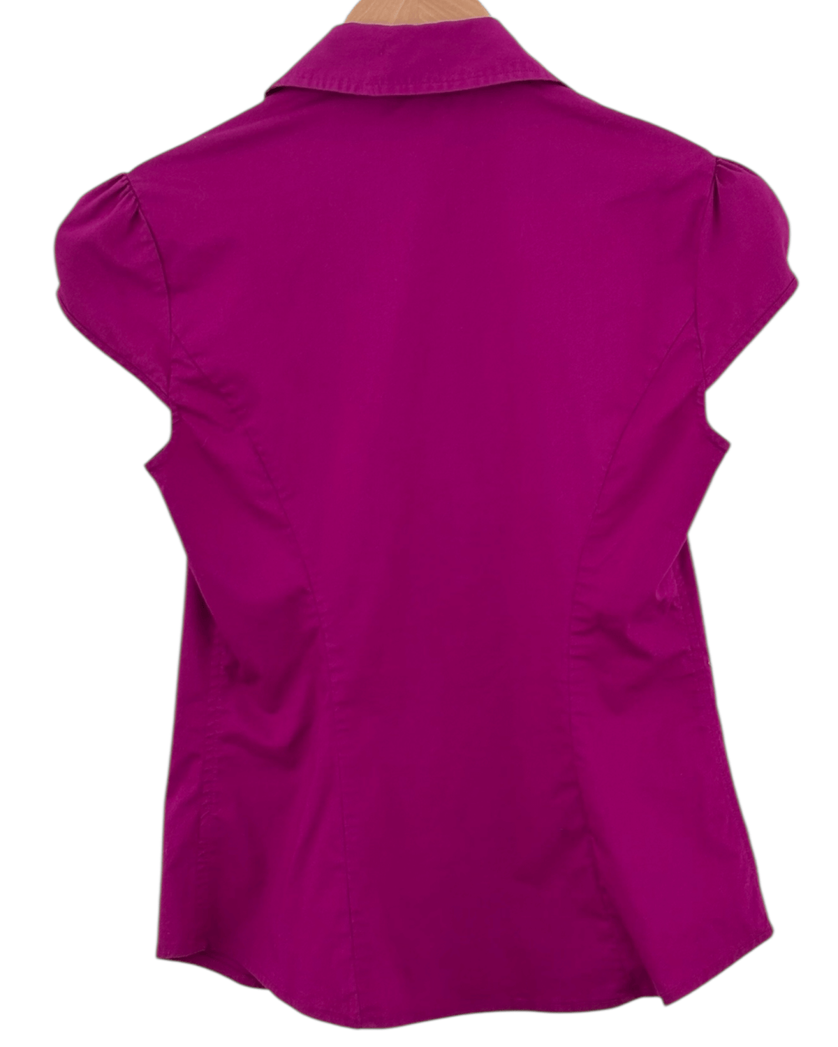 Cool Winter EXPRESS plum jubilee v-neck cap sleeve shirt