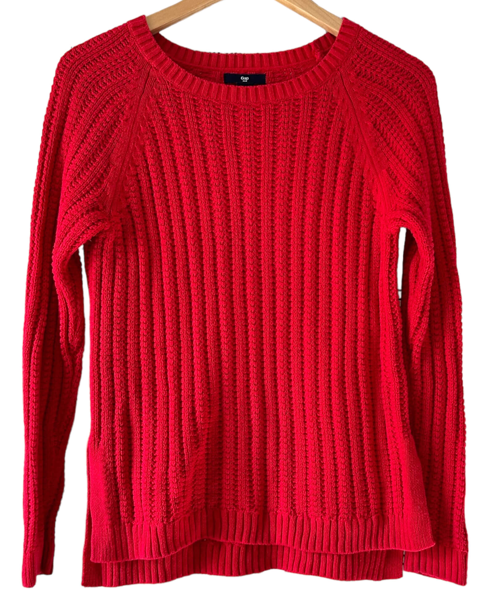 Cool Winter GAP cardinal red ribbed crewneck sweater