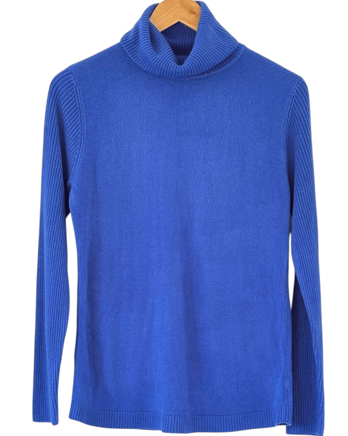 Cool Winter JOSEPHINE CHAUS cielo contrast ribbed knit turtleneck sweater