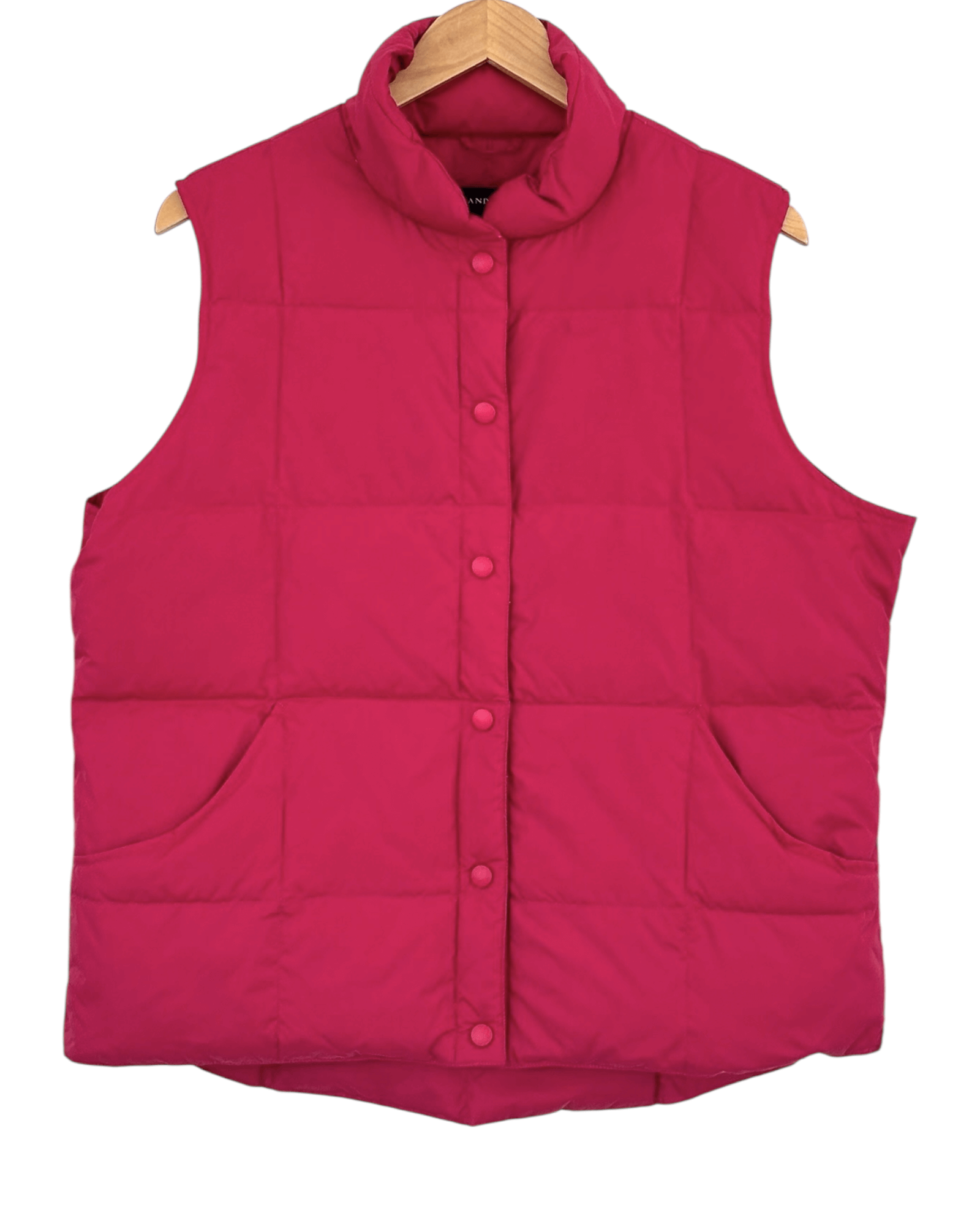 Cool winter Lands' End aurora puffer vest