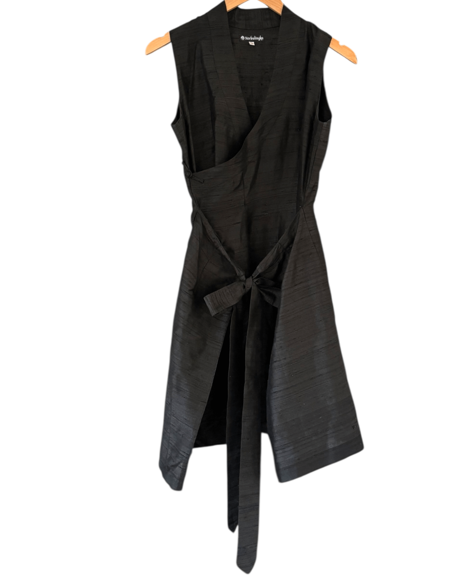 Cool Winter NORBULINGKA black sleeveless wrap dress