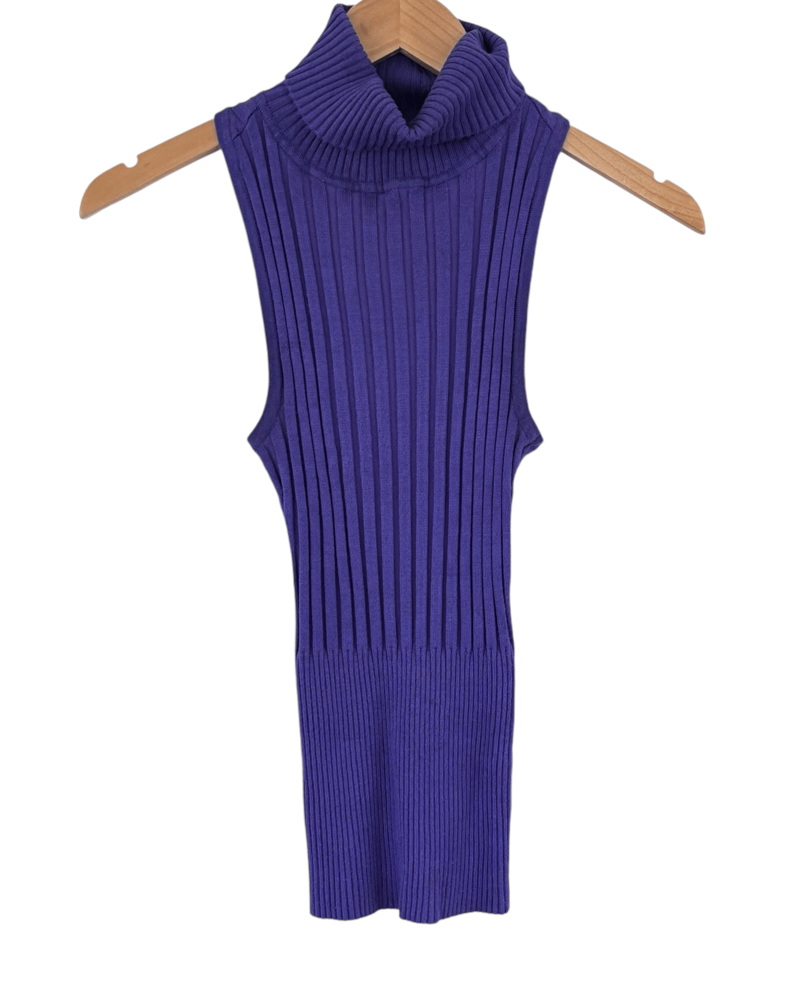 Cool Winter SIGRID OLSEN amethyst sleeveless turtleneck racerback top