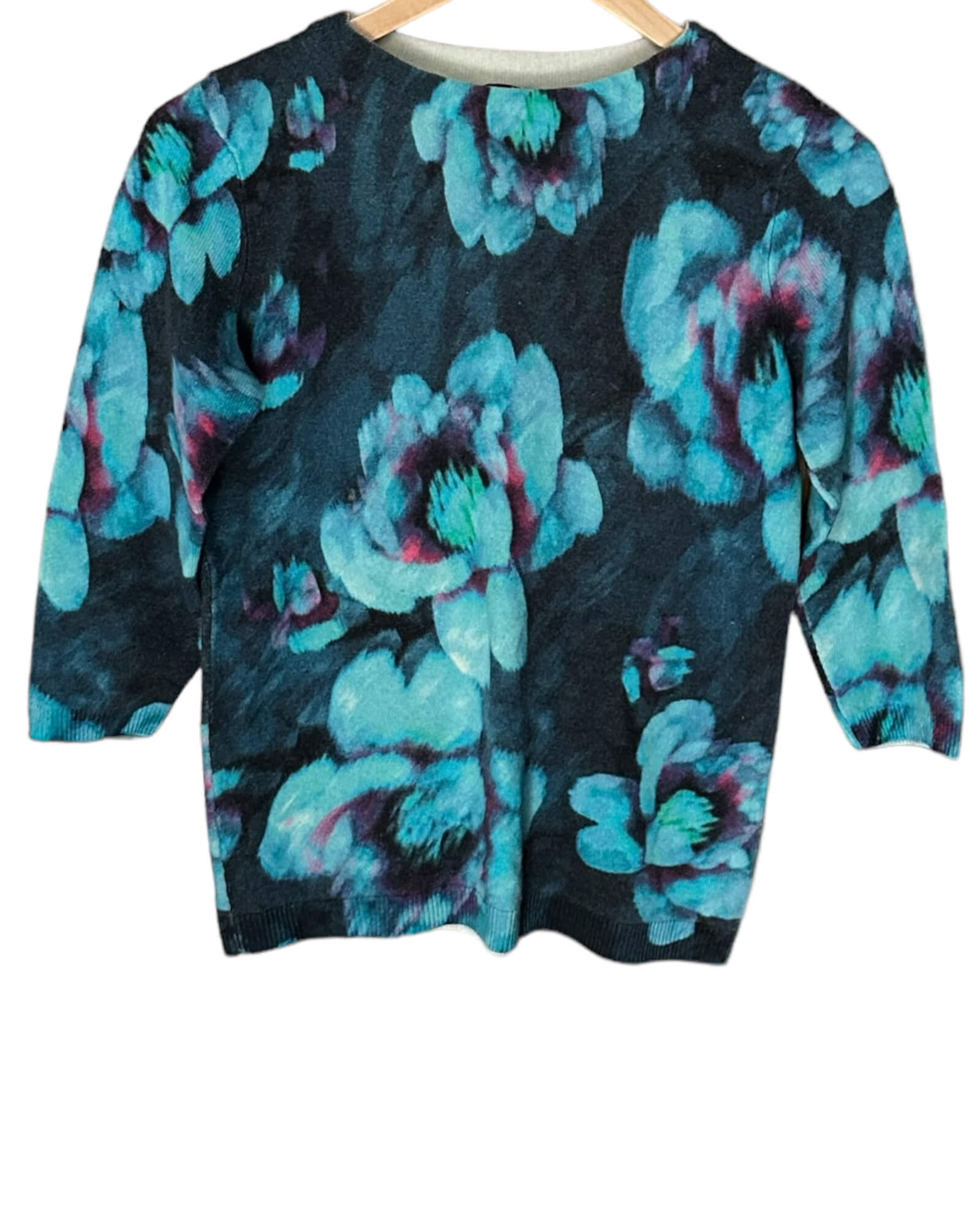 Cool Winter TALBOTS water lily print cashmere sweater