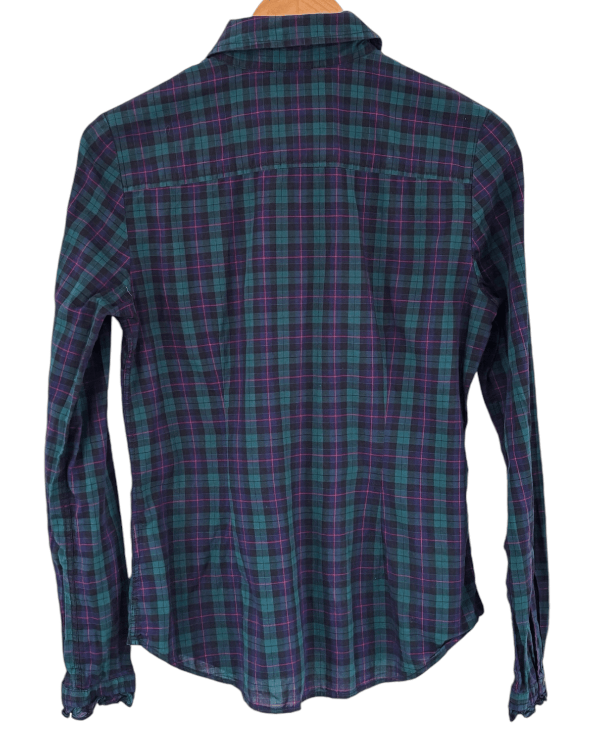 Cool Winter TOMMY HILFIGER plaid ruffle button-down shirt