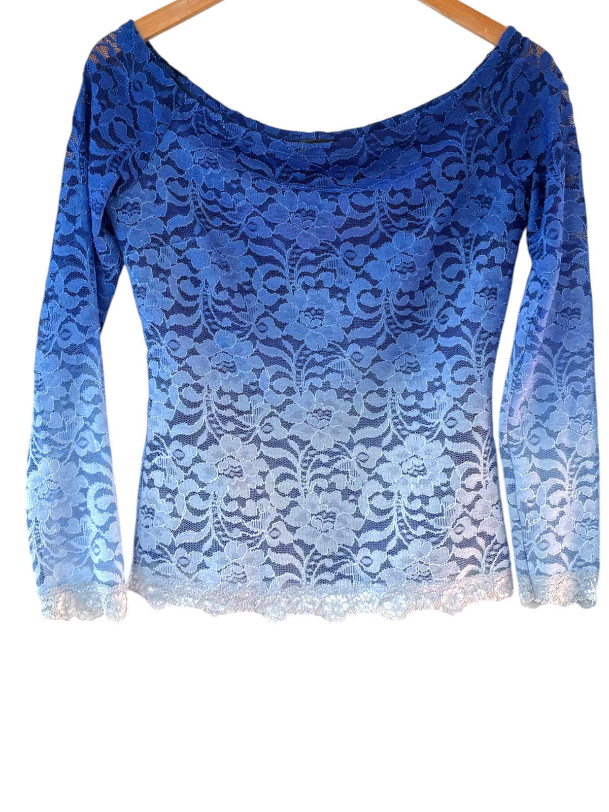 Cool Winter VENUS ombre lace wide neck long sleeve top