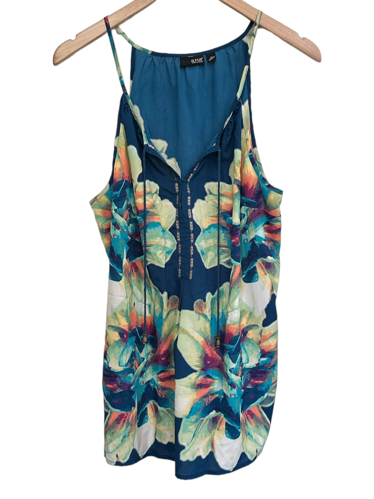 Dark Autumn ANA floral print split neck sleeveless top