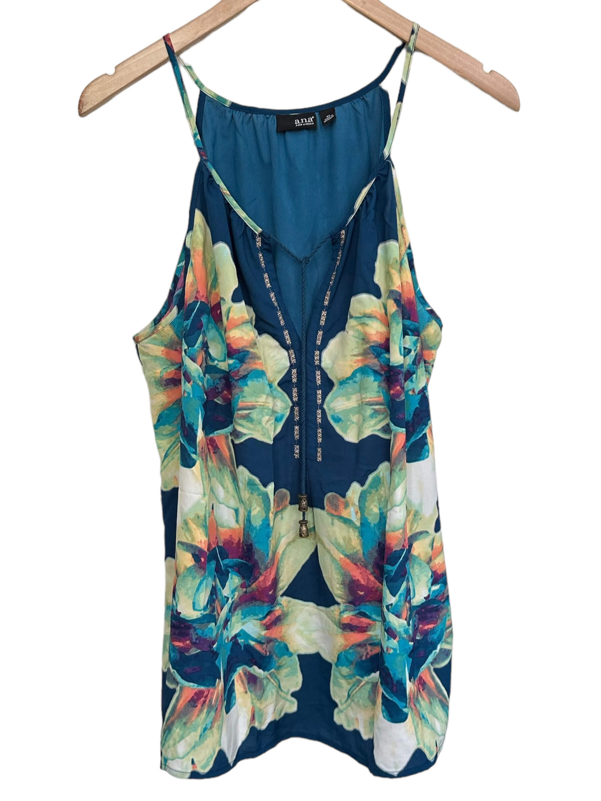 Dark Autumn ANA floral print split-neck sleeveless top