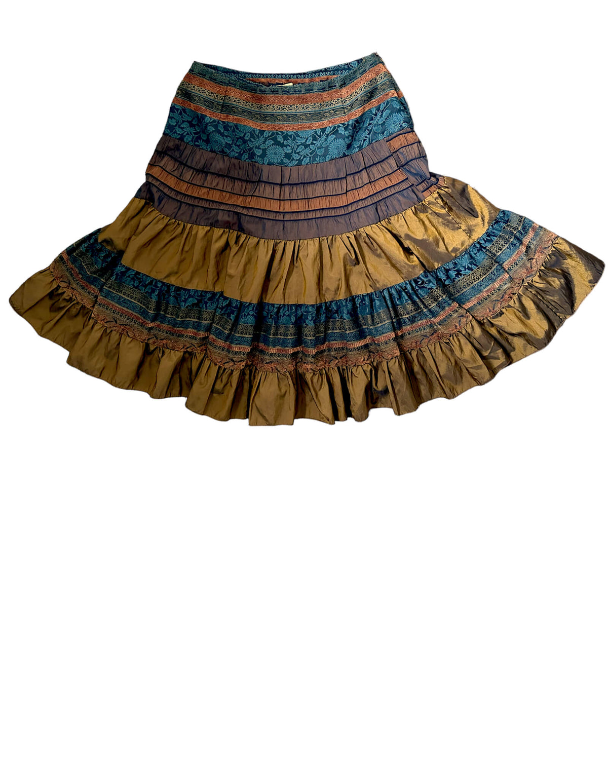 Dark Autumn ANGEL NINA FRANCE iridescent tiered skirt gold 