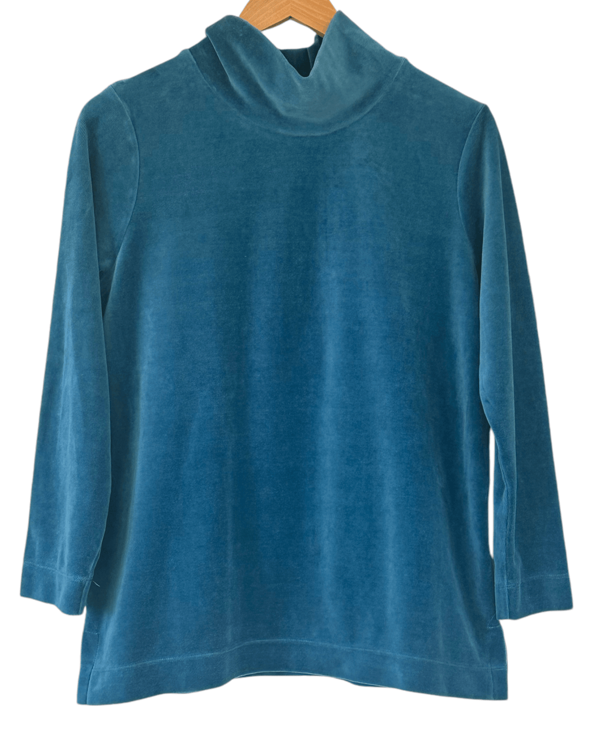 Dark Autumn APPLESEED&#39;S viridian velour mock-neck top