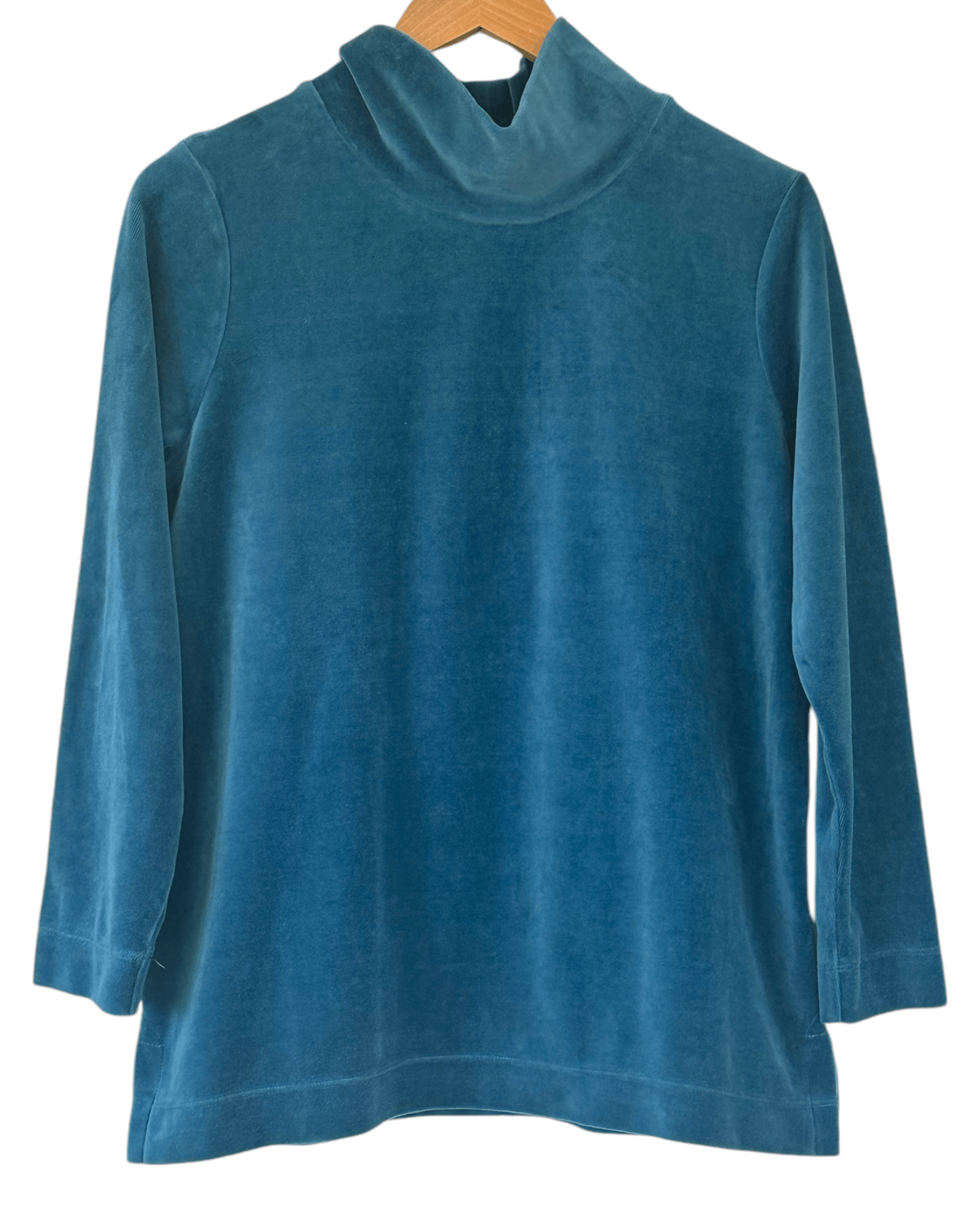 Dark Autumn APPLESEED'S viridian velour mock-neck top