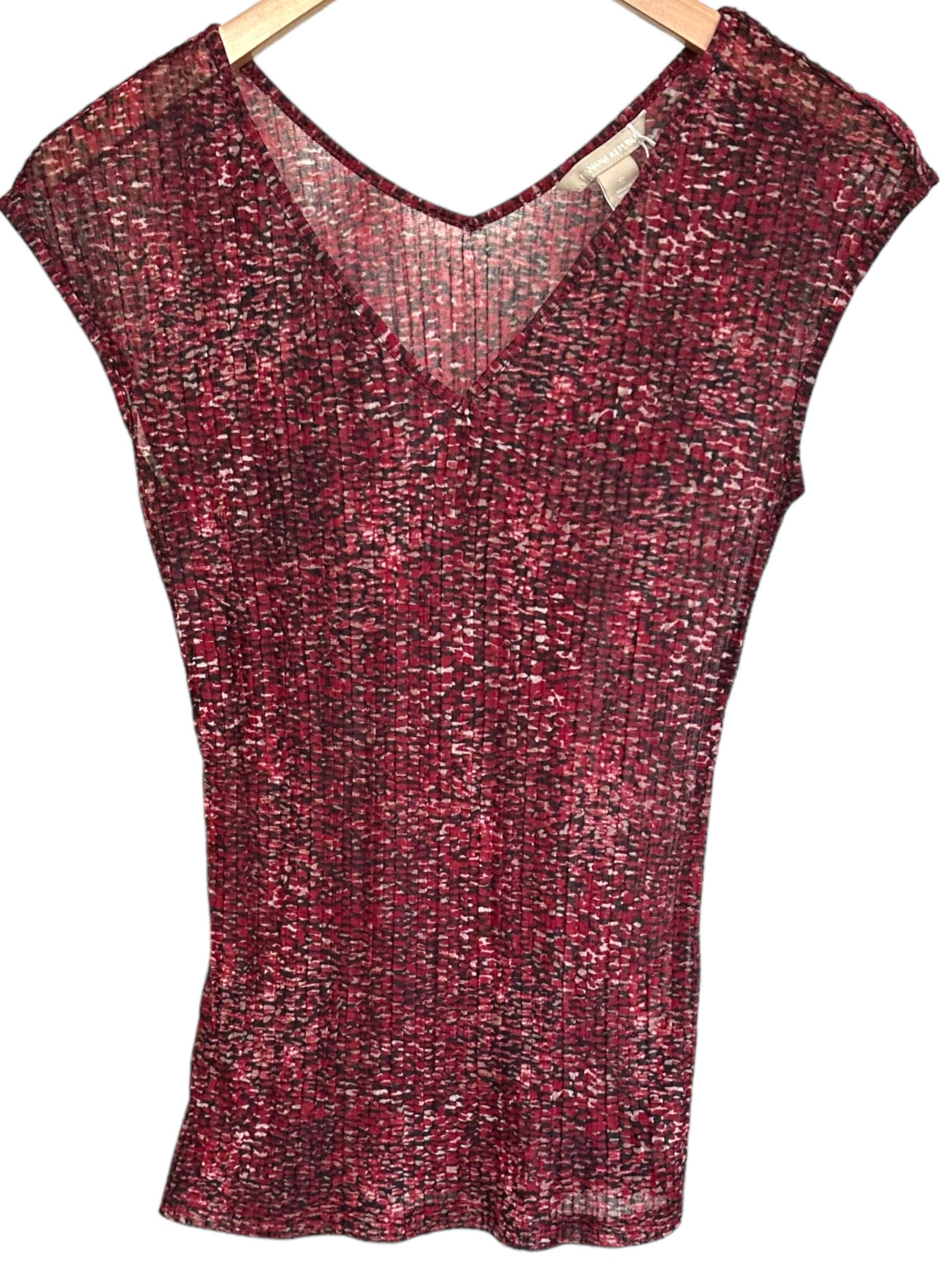 Dark Autumn BANANA REPUBLIC speckle print double-v neck top