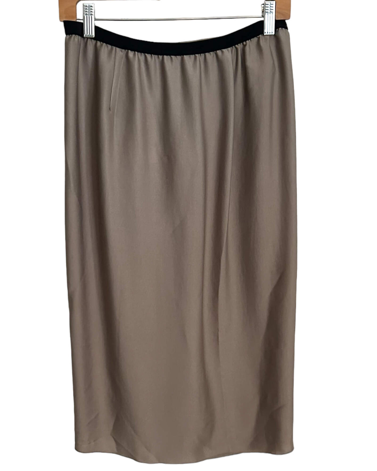 Warm Autumn BCBG MAXAZRIA gray silky ruffle skirt