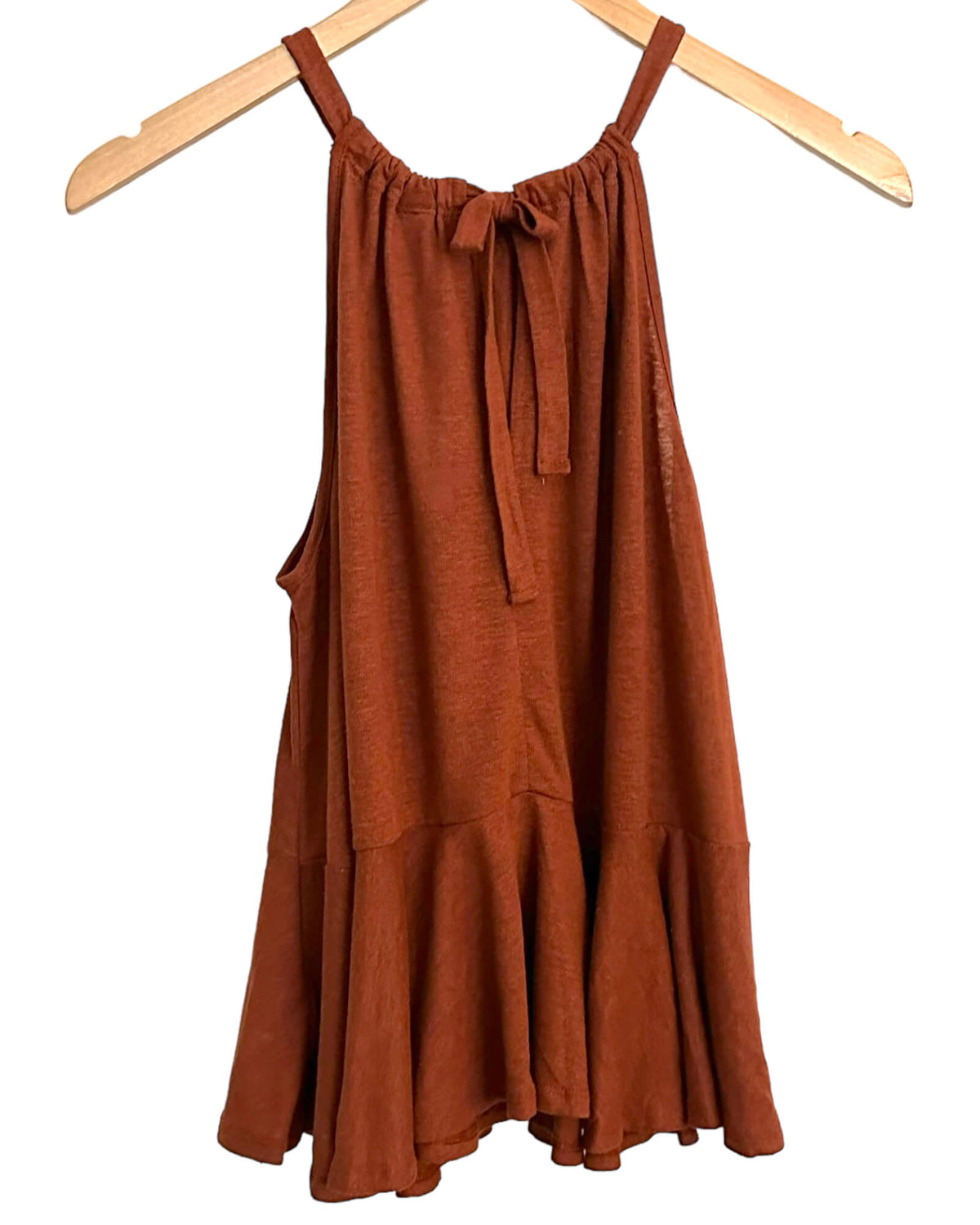 Dark Autumn OLD NAVY copper linen peplum halter top