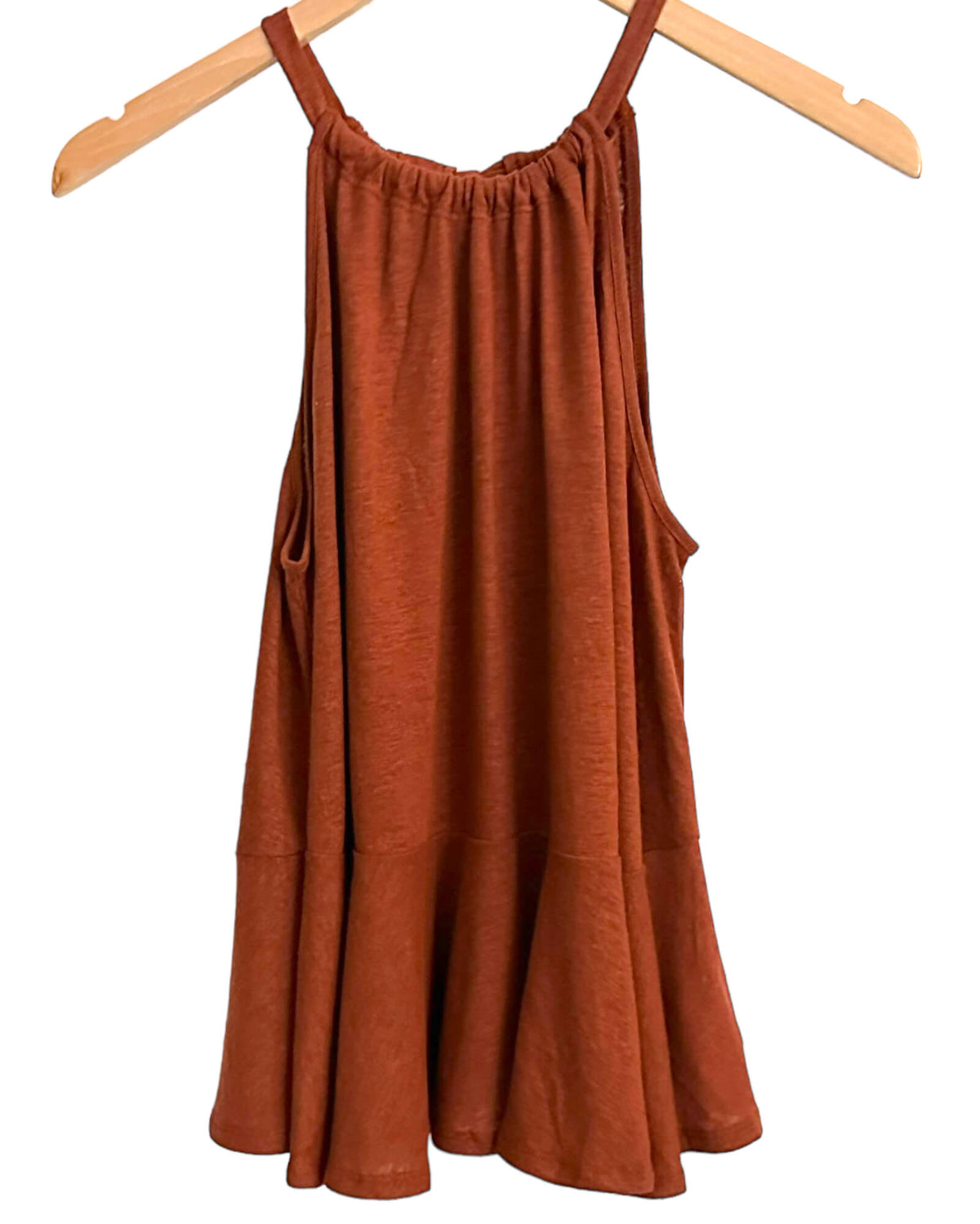 Dark Autumn OLD NAVY copper peplum halter top