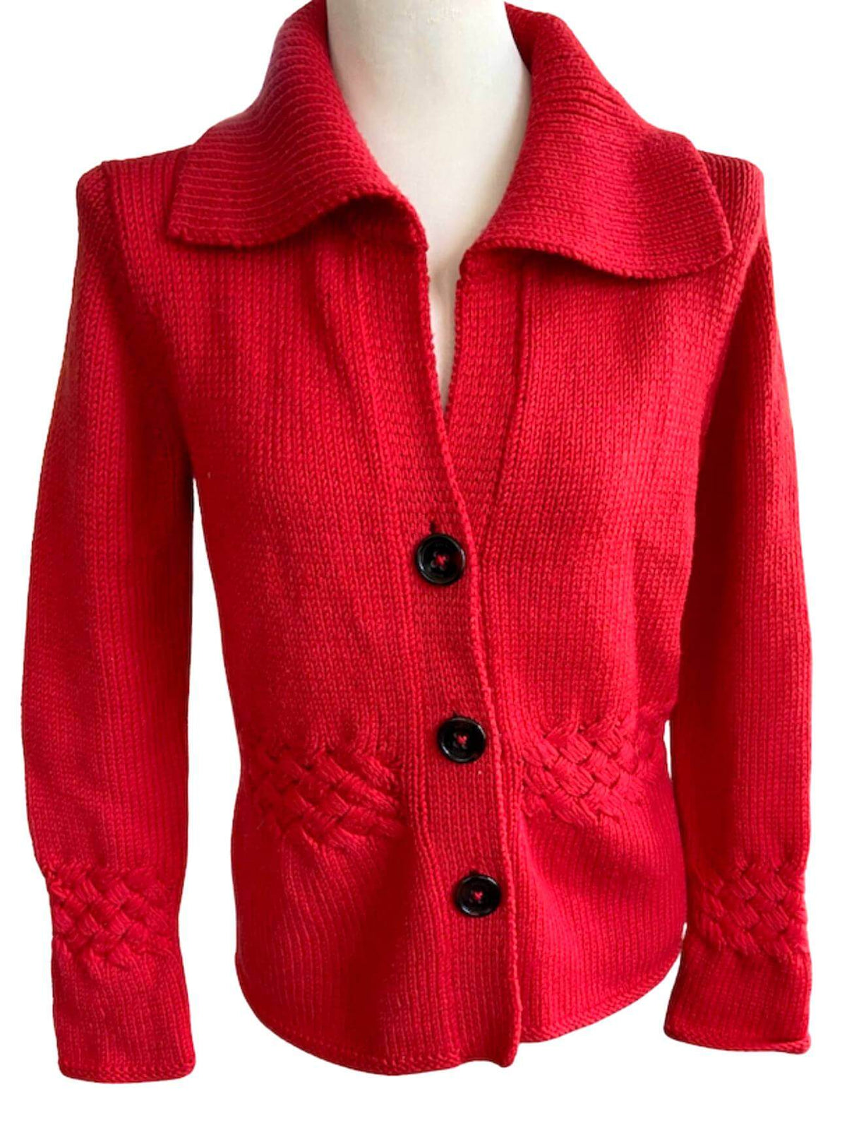 Dark Autumn ESCADA SPORT crimson red wool sweater jacket
