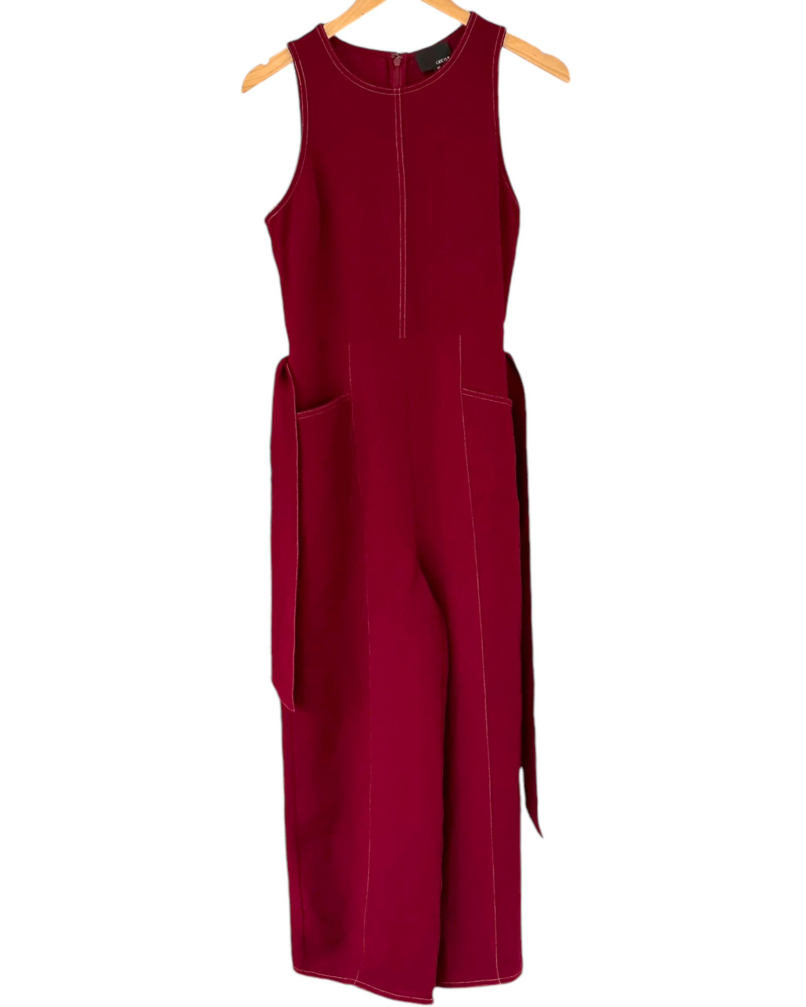 Dark Autumn GREYLIN for ANTHROPOLOGIE merlot sleeveless wide leg jumpsuit