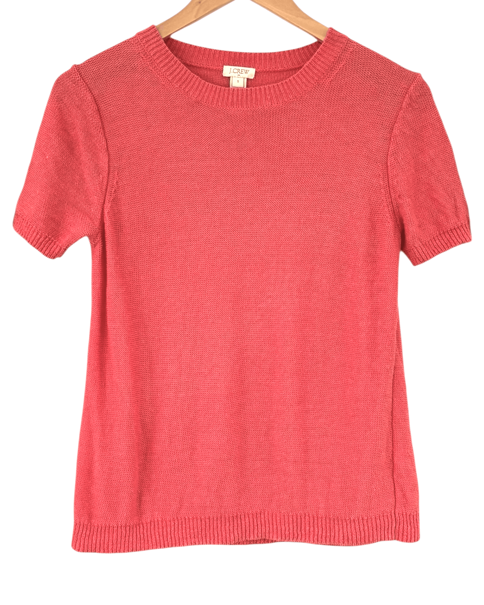 Dark Autumn J.CREW spiced peach short sleeve linen sweater