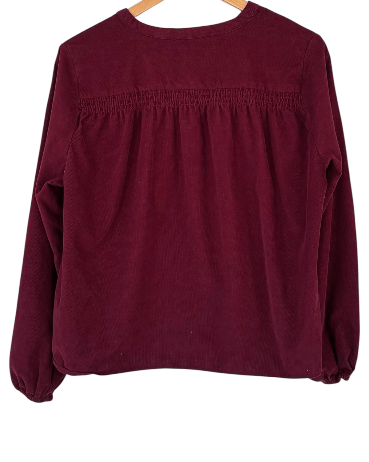 Dark Autumn LANDS' END claret corduroy split-neck pullover shirt
