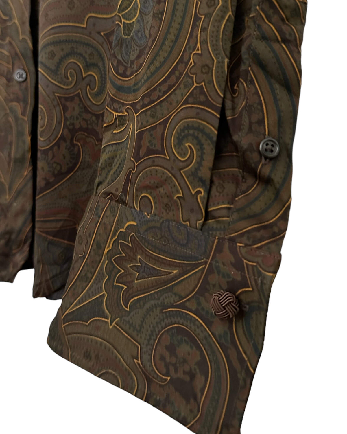 Dark Autumn LAUREN brown print button down shirt