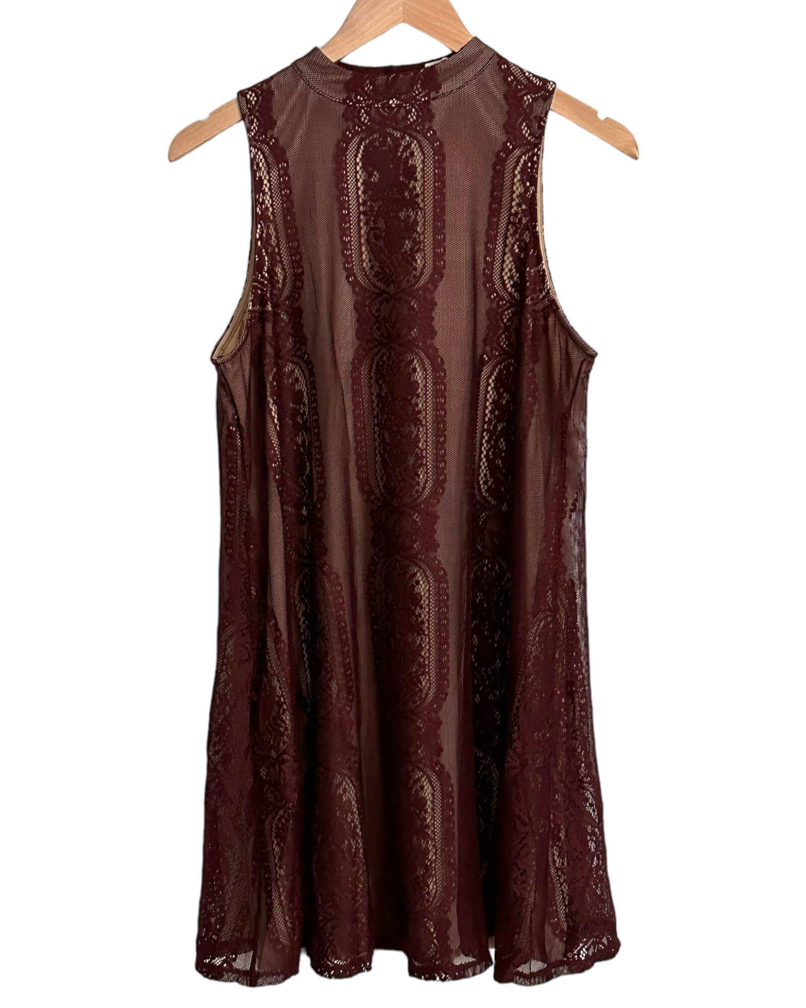 Dark Autumn Wine Lace Shift Dress