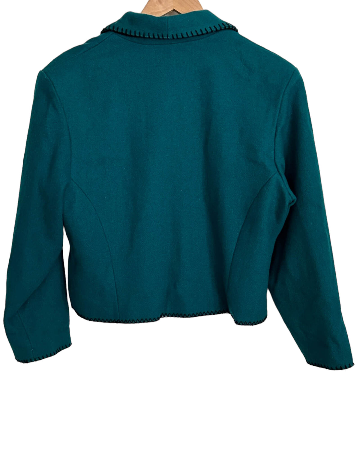 Dark Autumn Teal Western Wool Jacket
