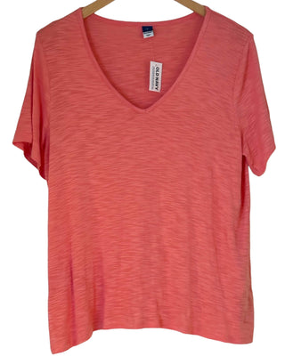 Soft Autumn Salmon V-Neck Tee - Large