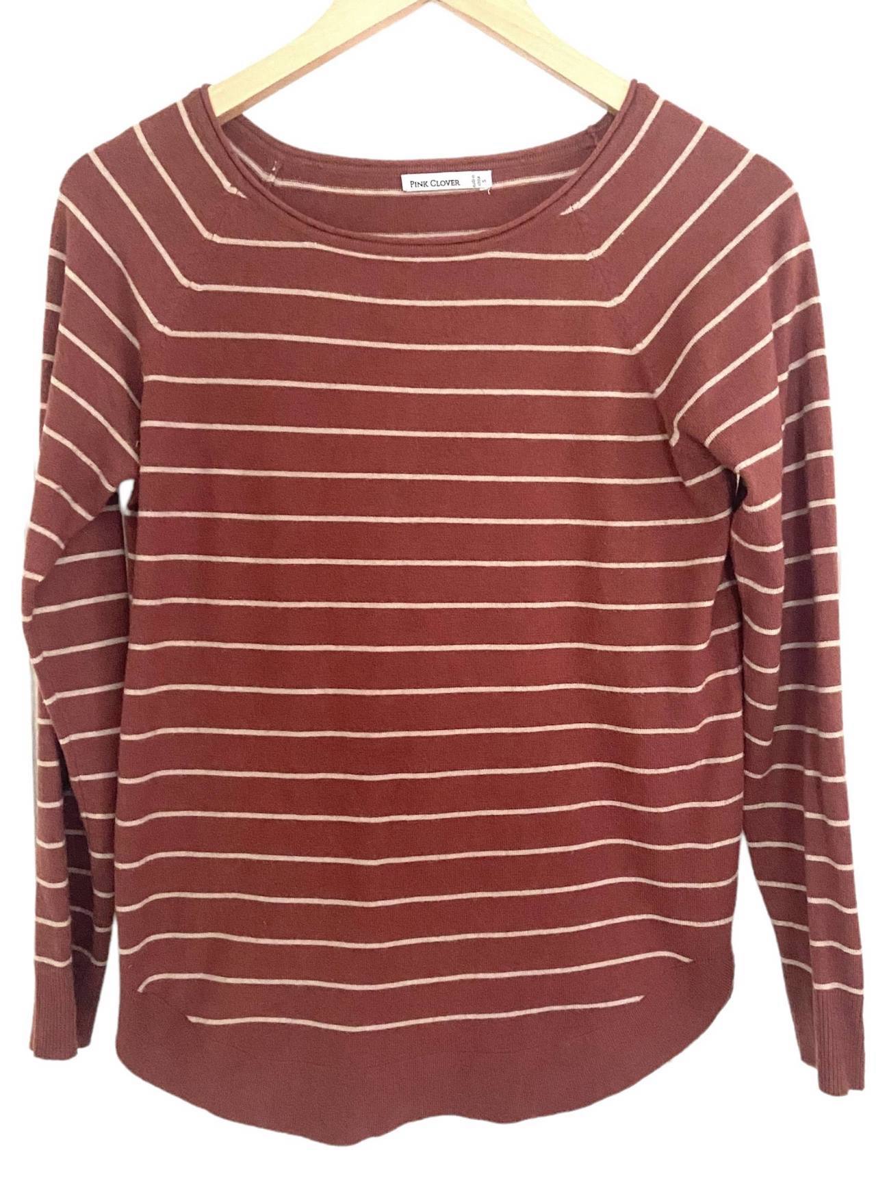 Dark Autumn PINK CLOVER stripe sweater