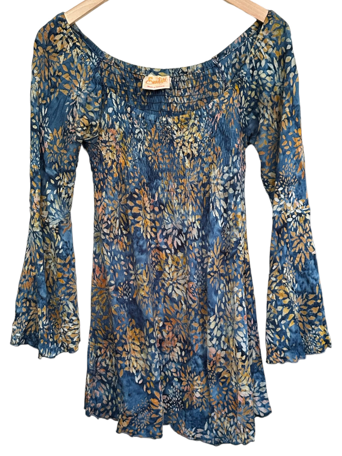 Dark Autumn SANTIKI floral print smocked tunic top